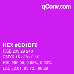 Color code: HEX #CD1DF0 | qconv.com