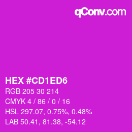 Color code: HEX #CD1ED6 | qconv.com