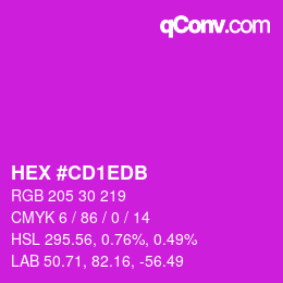 カラーコード: HEX #CD1EDB | qconv.com