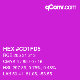 カラーコード: HEX #CD1FD5 | qconv.com