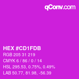 颜色代码: HEX #CD1FDB | qconv.com