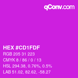 Color code: HEX #CD1FDF | qconv.com