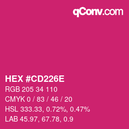 Color code: HEX #CD226E | qconv.com