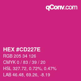Color code: HEX #CD227E | qconv.com