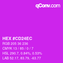 颜色代码: HEX #CD24EC | qconv.com