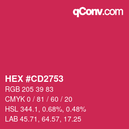 Color code: HEX #CD2753 | qconv.com