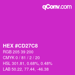 Color code: HEX #CD27C8 | qconv.com