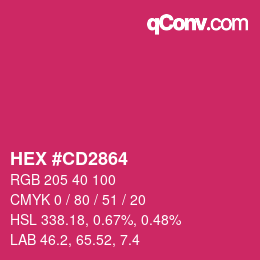 Farbcode: HEX #CD2864 | qconv.com