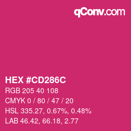 Color code: HEX #CD286C | qconv.com