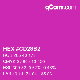 颜色代码: HEX #CD28B2 | qconv.com