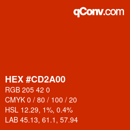 Color code: HEX #CD2A00 | qconv.com