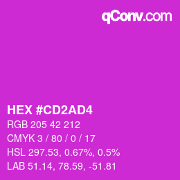 Color code: HEX #CD2AD4 | qconv.com