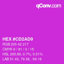 Color code: HEX #CD2AD9 | qconv.com