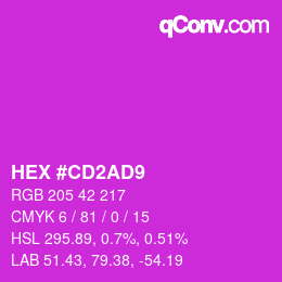 カラーコード: HEX #CD2AD9 | qconv.com