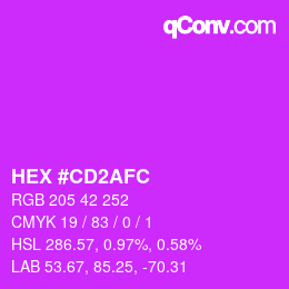 カラーコード: HEX #CD2AFC | qconv.com