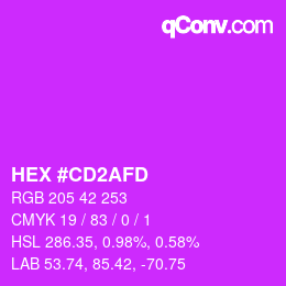 カラーコード: HEX #CD2AFD | qconv.com