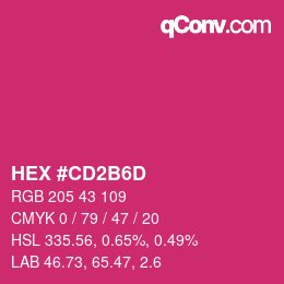 Color code: HEX #CD2B6D | qconv.com