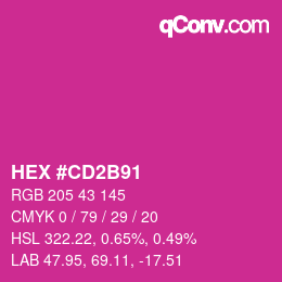 カラーコード: HEX #CD2B91 | qconv.com