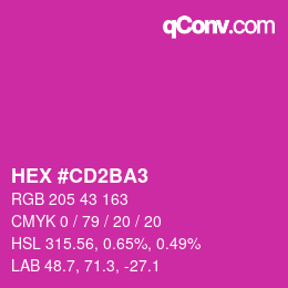 カラーコード: HEX #CD2BA3 | qconv.com