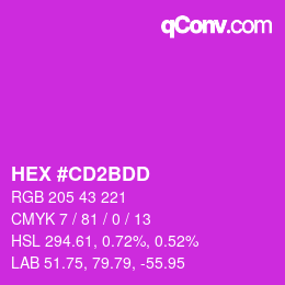 Color code: HEX #CD2BDD | qconv.com