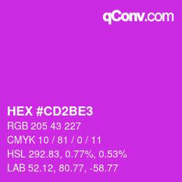 カラーコード: HEX #CD2BE3 | qconv.com