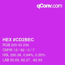 Color code: HEX #CD2BEC | qconv.com