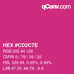 Color code: HEX #CD2C7E | qconv.com