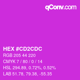 Color code: HEX #CD2CDC | qconv.com