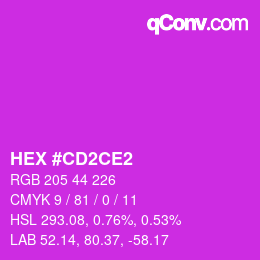 カラーコード: HEX #CD2CE2 | qconv.com