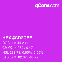 Color code: HEX #CD2CEE | qconv.com