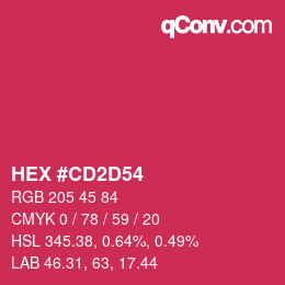 颜色代码: HEX #CD2D54 | qconv.com