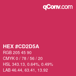 颜色代码: HEX #CD2D5A | qconv.com