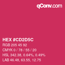 カラーコード: HEX #CD2D5C | qconv.com