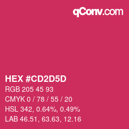 Color code: HEX #CD2D5D | qconv.com