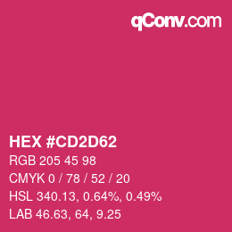 颜色代码: HEX #CD2D62 | qconv.com
