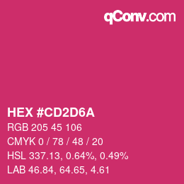 颜色代码: HEX #CD2D6A | qconv.com