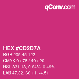 颜色代码: HEX #CD2D7A | qconv.com