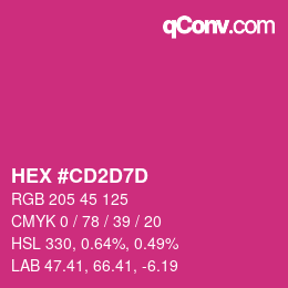 颜色代码: HEX #CD2D7D | qconv.com