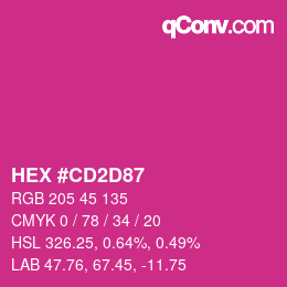 颜色代码: HEX #CD2D87 | qconv.com