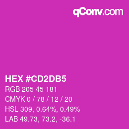 颜色代码: HEX #CD2DB5 | qconv.com