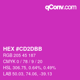 カラーコード: HEX #CD2DBB | qconv.com