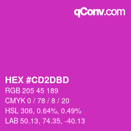 カラーコード: HEX #CD2DBD | qconv.com
