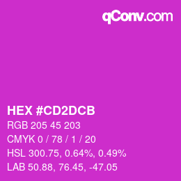 颜色代码: HEX #CD2DCB | qconv.com