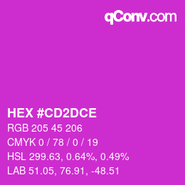 カラーコード: HEX #CD2DCE | qconv.com