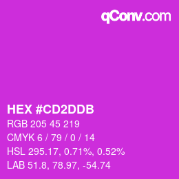 Farbcode: HEX #CD2DDB | qconv.com
