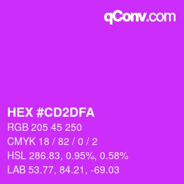 Color code: HEX #CD2DFA | qconv.com