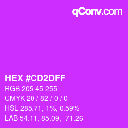 Color code: HEX #CD2DFF | qconv.com