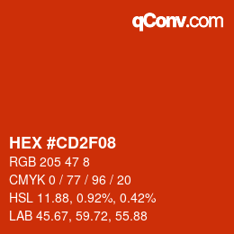 Color code: HEX #CD2F08 | qconv.com