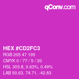 カラーコード: HEX #CD2FC3 | qconv.com