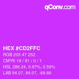 カラーコード: HEX #CD2FFC | qconv.com